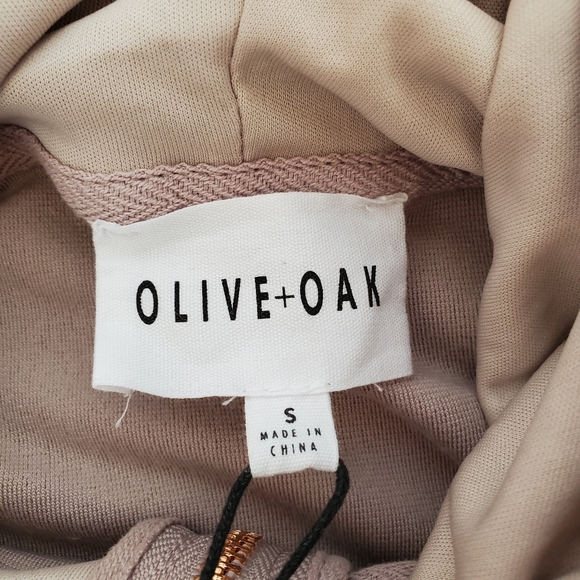 NWT Olive+Oak Zip-Up Hoodie Womens Size Small Mocha Stone - Picture 3 of 12